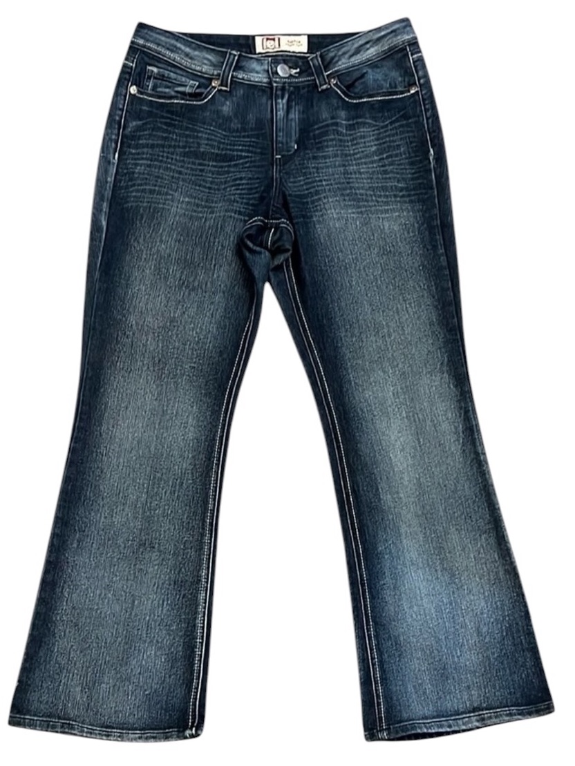 Vintage Y2k Lei Sophia Flare Jeans Low Rise Embroidered Flap Pockets 13s 31x29